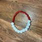 Red & White Beaded Bracelet | Handmade