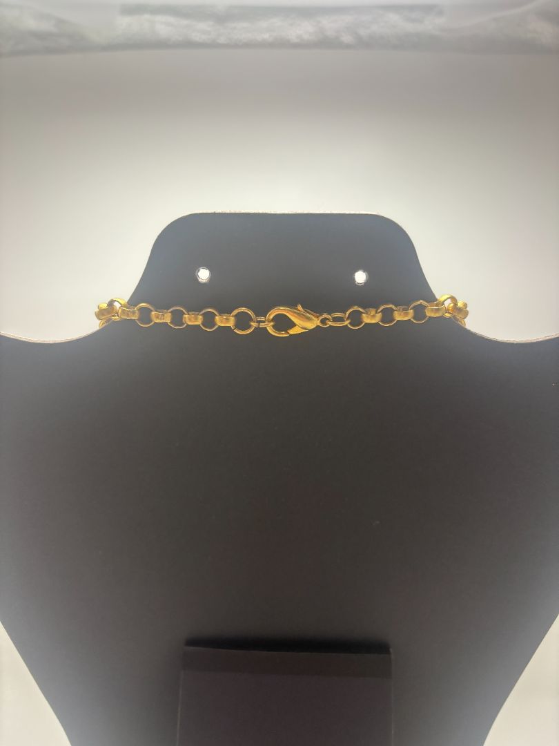 Vintage 1980s Black/Gold Enamel Modernist Pendant Necklace