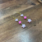 Two-Toned Pink Heart & Star Gold Wire Earrings