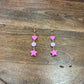 Hot & Light Pink Star + Heart Gold Wire Earrings