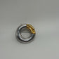 Monet Gold/Silver Vintage 1980s Chunky Circular Brooch Pin