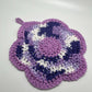 Purple Flower Crochet Cotton Dishcloth | Handmade