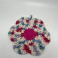 Pink Center Flower Crochet Cotton Dishcloth | Handmade