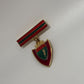 Red/Green Vintage Mid-Century 1950s/1960s Heraldic Crest Shield Enamel Brooch Pin