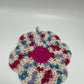 Pink Center Flower Crochet Cotton Dishcloth | Handmade