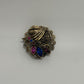 Gold-Tone Vintage 1950s/1960s Filigree Floral Rhinestone Cluster Brooch Pin
