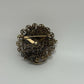 Gold-Tone Vintage 1950s/1960s Filigree Floral Rhinestone Cluster Brooch Pin