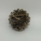 Gold-Tone Vintage 1950s/1960s Filigree Floral Rhinestone Cluster Brooch Pin