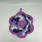 Purple Flower Crochet Cotton Dishcloth | Handmade