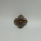 Gold-Tone Vintage 1950s/1960s Wire Filigree Textured Brooch Pin