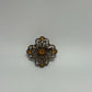 Gold-Tone Vintage 1950s/1960s Wire Filigree Textured Brooch Pin