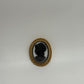 Black/White Vintage Victorian Revival Cameo 1950s/1960s Openwork Frame Brooch Pin