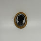 Black/White Vintage Victorian Revival Cameo 1950s/1960s Openwork Frame Brooch Pin