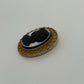 Black/White Vintage Victorian Revival Cameo 1950s/1960s Openwork Frame Brooch Pin