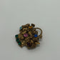 Gold-Tone Vintage Rhinestone Flower Basket 1950s/1960s Brooch Pin