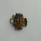 Gold-Tone Vintage Rhinestone Flower Basket 1950s/1960s Brooch Pin