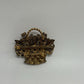 Gold-Tone Vintage Rhinestone Flower Basket 1950s/1960s Brooch Pin