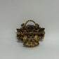 Gold-Tone Vintage Rhinestone Flower Basket 1950s/1960s Brooch Pin