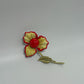 Yellow/Red Vintage Flower Power 1960s Mod Pop Art Brooch Pin