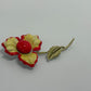 Yellow/Red Vintage Flower Power 1960s Mod Pop Art Brooch Pin