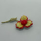 Yellow/Red Vintage Flower Power 1960s Mod Pop Art Brooch Pin