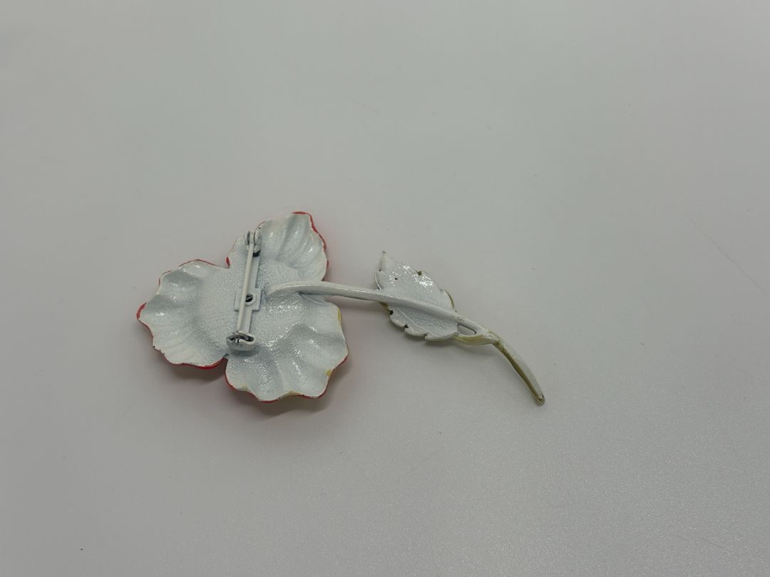 Yellow/Red Vintage Flower Power 1960s Mod Pop Art Brooch Pin