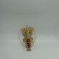 Gold-Tone Vintage Rhinestone 1990s Lobster Figural Brooch Pin