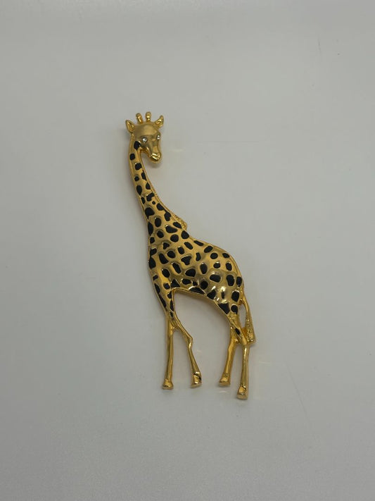Gold-Tone Vintage Mid-Century 1970s/1980s Standing Giraffe Brooch Pin
