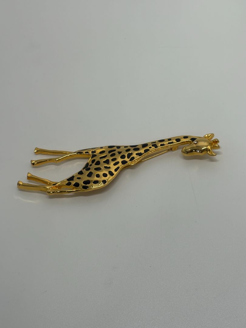 Gold-Tone Vintage Mid-Century 1970s/1980s Standing Giraffe Brooch Pin