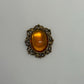 Gold-Tone Vintage 1950s/1960s Victorian Revival Filigree Brooch Pin