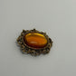 Gold-Tone Vintage 1950s/1960s Victorian Revival Filigree Brooch Pin