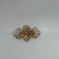 Gold-Tone Vintage 1950s/1960s Rhinestone Cross Brooch Pin