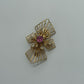 Gold-Tone Vintage 1950s/1960s Rhinestone Cross Brooch Pin