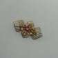 Gold-Tone Vintage 1950s/1960s Rhinestone Cross Brooch Pin