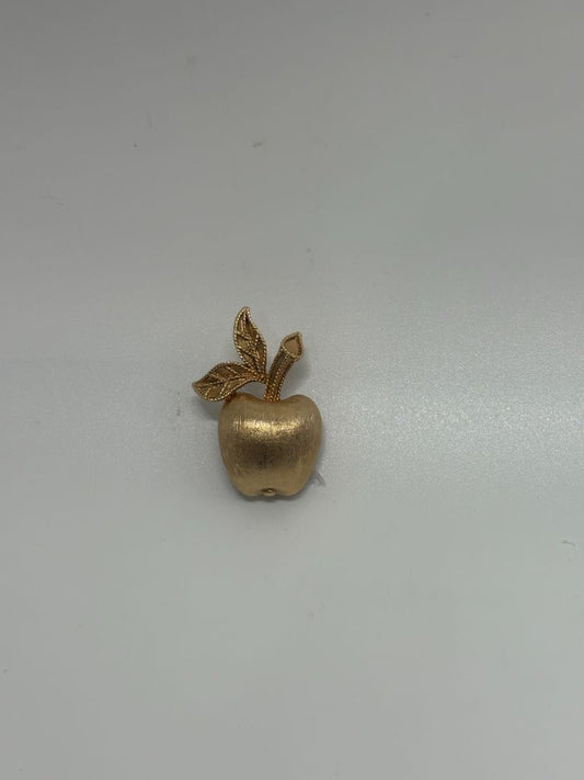 Avon Gold-Tone Vintage 1974 Gilded Apple Brooch Pin