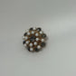 Gold/White Vintage Starburst Rhinestone 1950s/1960s Brooch Pin
