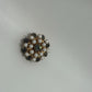 Gold/White Vintage Starburst Rhinestone 1950s/1960s Brooch Pin