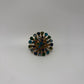 Blue/Green Vintage 1950s/1960s Gold-Tone Starburst Dome Brooch Pin