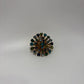 Blue/Green Vintage 1950s/1960s Gold-Tone Starburst Dome Brooch Pin