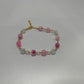 Gold & Pink Beaded Wire Bracelet | Handmade