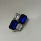 1950 Vintage Blue/Clear Rhinestone Silver-Tone Brooch Pin