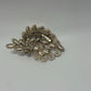 Gold-Tone Vintage 1960 Filigree Cabochon Mid Century Brooch Pin