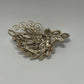 Gold-Tone Vintage 1960 Filigree Cabochon Mid Century Brooch Pin