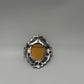 Vintage 1970 Faux Oval Opaline Silvery Pewter Tone Brooch Pin