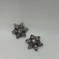 Silver-Tone Vintage 1950s Mid Century Rhinestone Snowflake Scatter Brooch Pin Set