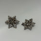 Silver-Tone Vintage 1950s Mid Century Rhinestone Snowflake Scatter Brooch Pin Set