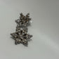 Silver-Tone Vintage 1950s Mid Century Rhinestone Snowflake Scatter Brooch Pin Set