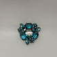 Black/Blue Vintage 1960s Mid Century Signed Joseph Warner Rhinestone Japanned Brooch Pin