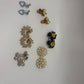 Vintage Clip-On Earring Lot of 6 1950s 1960s Faux Pearl Rhinestone Floral Earrings