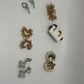 Vintage Clip-On Earring Lot of 6 1950s 1960s Faux Pearl Rhinestone Floral Earrings
